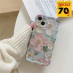 Glossy Flower iPhone Case - Green Pink