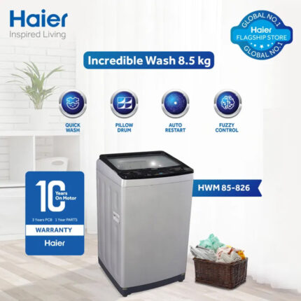 Haier HWM 85-826 8.5Kg Top Load Fully Automatic Washing Machine With Official Warranty
